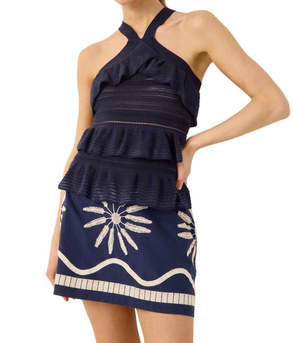 NEW MARIE OLIVER tricia halter top in navy